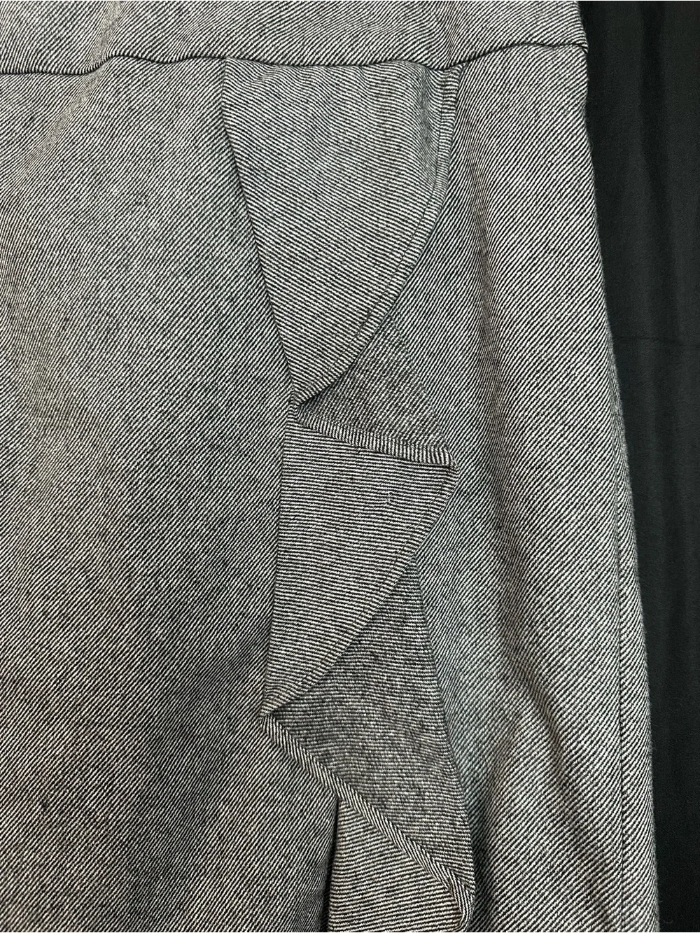 Talbots Gray Herringbone Tweed Petite Skirt with Front Ruffle, 16WP